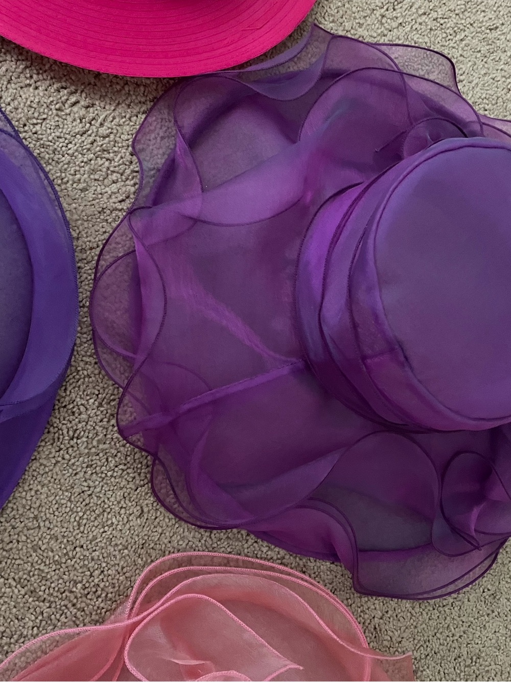 Assorted Women's Dress Hats - Pink, Purple, Hot Pink, Yellow, White - Picture 7 of 9